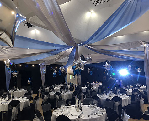 Marquee interior draping.