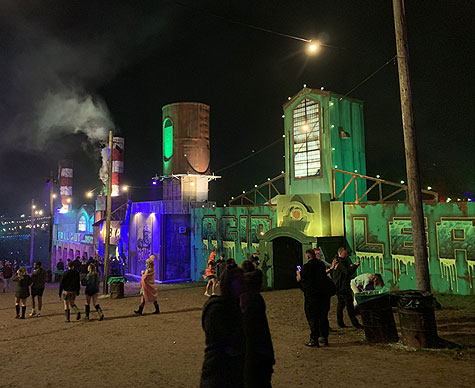 Immersive festival set set built on Layher structure at Boomtown.