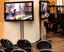 Plasma screens in Dorchester Abbey
