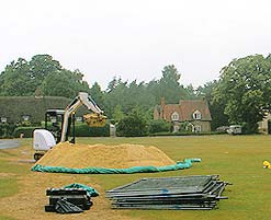 Constructing beach volleyball court