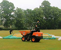 Constructing beach volleyball court
