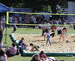 Constructing beach volleyball court
