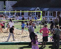 Constructing beach volleyball court