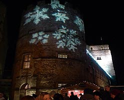 Snowflake image on Round Tower