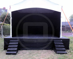 Pagoda stage with dual front steps